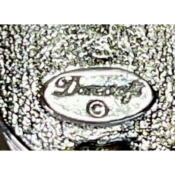 VTG Danecraft Gold and Silver Tone ROMAN COIN Clear Crystal Dangle Drop Earrings - Picture 7 of 12